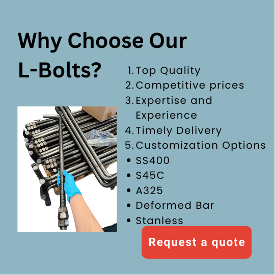 Experienced L-bolt manufacturers at [KTS] ready to meet your needs.